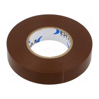 Tape: electrical insulating | W: 15mm | L: 25m | Thk: 0.15mm | brown