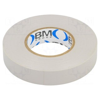 Tape: electrical insulating | W: 15mm | L: 25m | Thk: 0.15mm | grey | 200%
