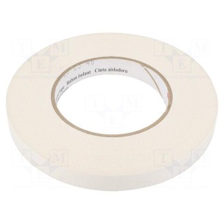 Tape: electrical insulating | W: 15mm | L: 55m | Thk: 0.177mm | white
