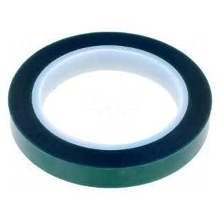 Tape: electrical insulating | W: 15mm | L: 66m | Thk: 0.06mm | green