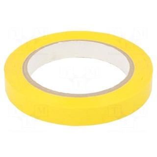 Tape: electrical insulating | W: 15mm | L: 66m | Thk: 60um | yellow | 80%