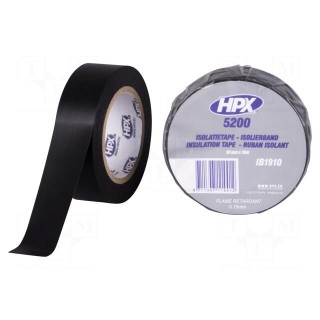 Tape: electrical insulating | W: 19mm | L: 10m | Thk: 0.15mm | black