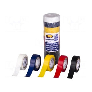 Tape: electrical insulating | W: 19mm | L: 10m | Thk: 0.15mm | rubber