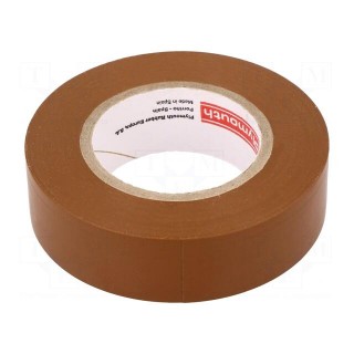 Tape: electrical insulating | W: 19mm | L: 20m | Thk: 0.13mm | brown