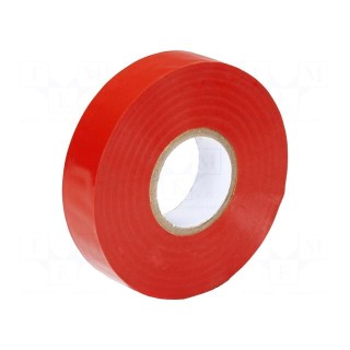 Tape: electrical insulating | W: 19mm | L: 20m | Thk: 0.13mm | red | 160%