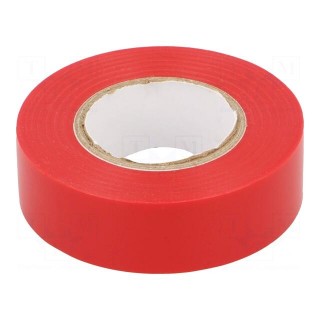 Tape: electrical insulating | W: 19mm | L: 20m | Thk: 0.13mm | red | 60°C