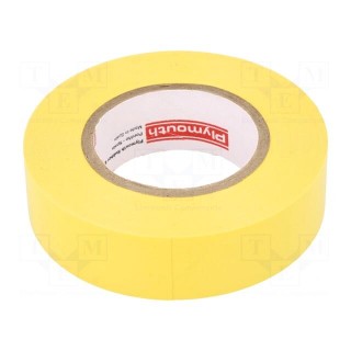 Tape: electrical insulating | W: 19mm | L: 20m | Thk: 0.13mm | yellow