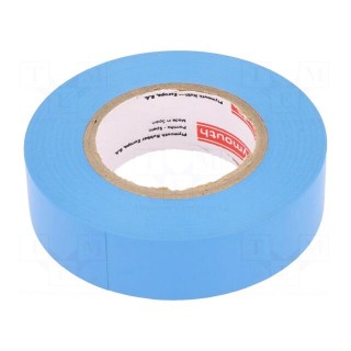 Tape: electrical insulating | W: 19mm | L: 20m | Thk: 0.15mm | blue | 220%