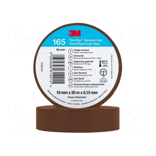 Tape: electrical insulating | W: 19mm | L: 20m | Thk: 0.152mm | brown