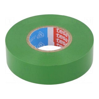 Electrically insulated tape | PVC | W: 19mm | L: 20m | green