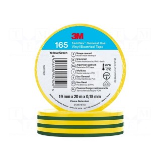 Tape: electrical insulating | W: 19mm | L: 20m | Thk: 0.152mm | rubber