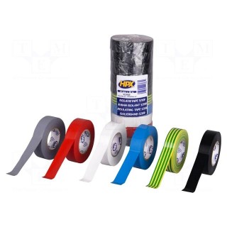 Tape: electrical insulating | W: 19mm | L: 20m | Thk: 0.15mm | rubber