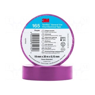 Tape: electrical insulating | W: 19mm | L: 20m | Thk: 0.152mm | violet