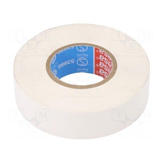 Electrically insulated tape | PVC | W: 19mm | L: 25m | white