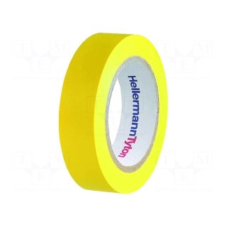 Tape: electrical insulating | W: 19mm | L: 20m | Thk: 150um | yellow