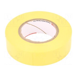 Tape: electrical insulating | W: 19mm | L: 20m | Thk: 0.15mm | yellow