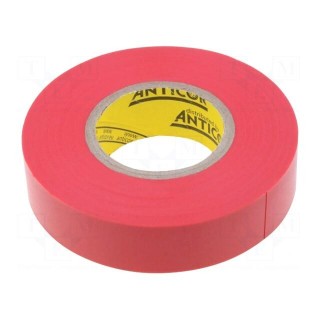 Tape: electrical insulating | W: 19mm | L: 20m | Thk: 0.19mm | red | 380%