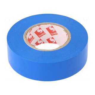 Tape: electrical insulating | W: 19mm | L: 20m | Thk: 130um | blue | 180%