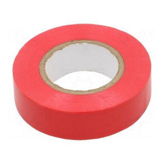 Tape: electrical insulating | W: 19mm | L: 20m | Thk: 130um | red | rubber