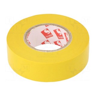 Tape: electrical insulating | W: 19mm | L: 20m | Thk: 130um | yellow