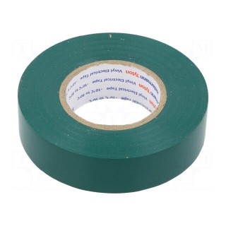 Tape: electrical insulating | W: 19mm | L: 20m | Thk: 0.15mm | green