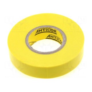 Tape: electrical insulating | W: 19mm | L: 20m | Thk: 190um | yellow