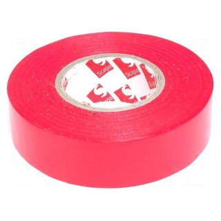 Tape: electrical insulating | W: 19mm | L: 25m | Thk: 130um | red | rubber