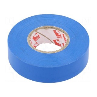 Tape: electrical insulating | W: 19mm | L: 25m | Thk: 0.15mm | blue | 170%