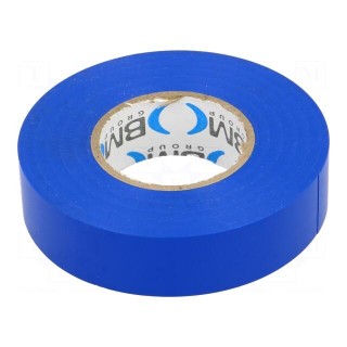 Tape: electrical insulating | W: 19mm | L: 25m | Thk: 0.15mm | blue | 200%