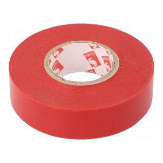 Tape: electrical insulating | W: 19mm | L: 25m | Thk: 0.15mm | red | 170%