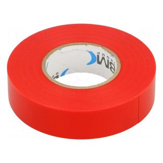 Tape: electrical insulating | W: 19mm | L: 25m | Thk: 0.15mm | red | 200%