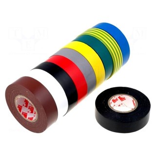Tape: electrical insulating | W: 19mm | L: 25m | Thk: 130um | rubber
