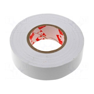 Tape: electrical insulating | W: 19mm | L: 25m | Thk: 0.13mm | white