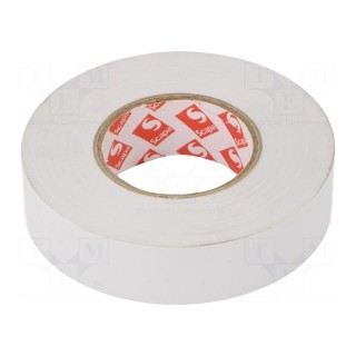Tape: electrical insulating | W: 19mm | L: 33m | Thk: 0.13mm | white