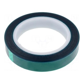 Tape: electrical insulating | W: 19mm | L: 66m | Thk: 0.06mm | green