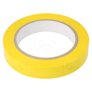 Tape: electrical insulating | W: 19mm | L: 66m | Thk: 60um | yellow | 80%