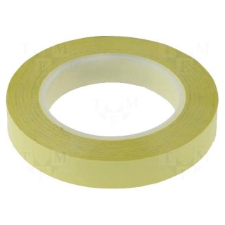 Tape: electrical insulating | W: 19mm | L: 66m | Thk: 63um | yellow | 100%