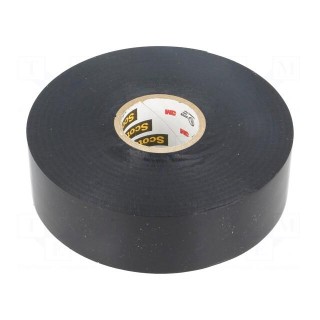 Tape: electrical insulating | W: 25mm | L: 33m | Thk: 180um | black | 150%