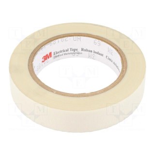 Tape: electrical insulating | W: 25mm | L: 33m | Thk: 177um | white | 5%