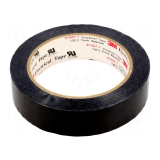 Tape: electrical insulating | W: 25mm | L: 66m | Thk: 0.063mm | black