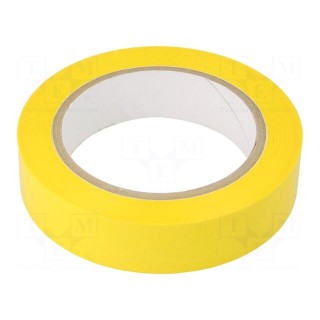 Tape: electrical insulating | W: 25mm | L: 66m | Thk: 60um | yellow | 80%