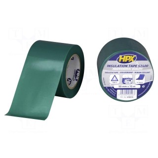 Tape: electrical insulating | W: 50mm | L: 10m | Thk: 0.19mm | green