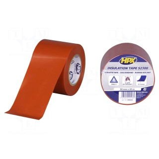 Tape: electrical insulating | W: 50mm | L: 20m | Thk: 0.12mm | red | 5kV