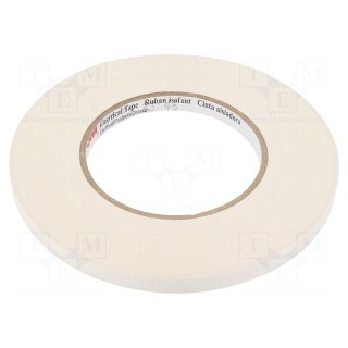 Tape: electrical insulating | W: 9mm | L: 55m | Thk: 0.177mm | white