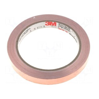 Tape: electrically conductive | W: 12mm | L: 16.5m | Thk: 66um | copper