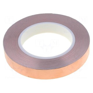 Tape: electrically conductive | W: 19mm | L: 33m | Thk: 0.075mm | copper