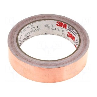 Tape: electrically conductive | W: 25mm | L: 16.5m | Thk: 66um | copper