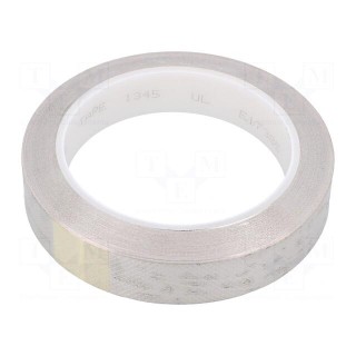 Tape: shielding | W: 19mm | L: 16.5m | Thk: 0.04mm | acrylic | copper