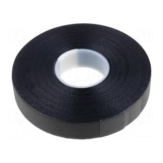 Tape: self-amalgamating | black | 19mm | L: 10m | Thk: 750um | -40÷90°C
