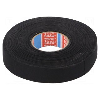 Tape: textile | W: 19mm | L: 25m | Thk: 300um | Automotive | black | 150°C